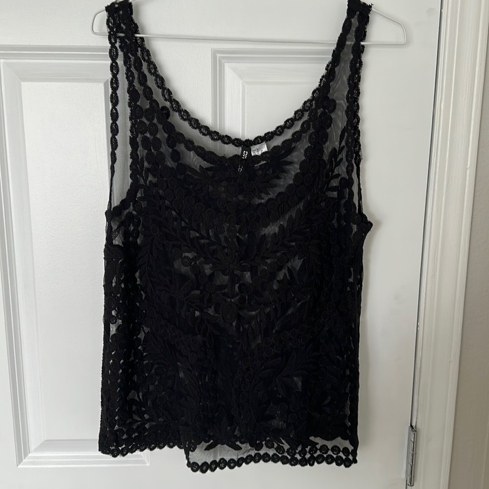 Black sheer lace tank from H&M